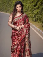 Soft Silk Batik Print Saree, 12.5 Haath, Blouse Included