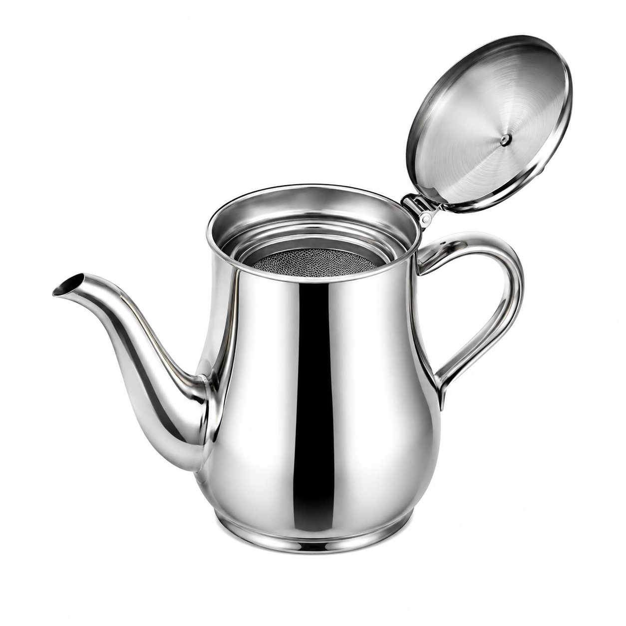 Stainless Steel Oil Strainer Pot & Container 410ml – Anti-Leakage Cooking Oil Dispenser Jug with Fine Mesh Filter for Kitchen & Home
