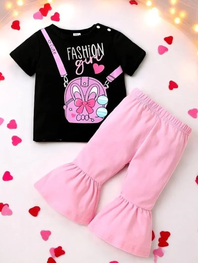 Kids' Half Sleeve Cotton Tee and Pant Set, Six Sizes, 6 Colours