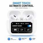A9 Pro ANC True Wireless Earbuds – Smart Touch Screen Charging Case, Active Noise Cancellation, 13mm Drivers, GPS Location & 35H Battery