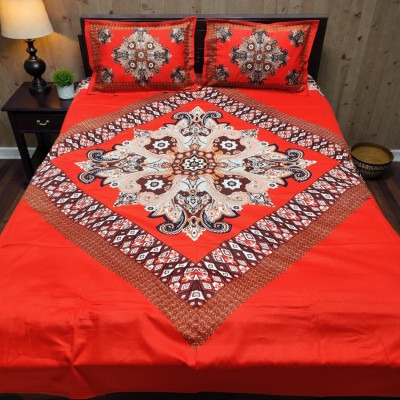 Pure Panel Cotton Bed Sheet with 2 Pillow Covers, 6 Colours