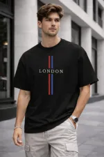 Pure Cotton Drop Shoulder T-Shirt with DTF Print, 6 Colours