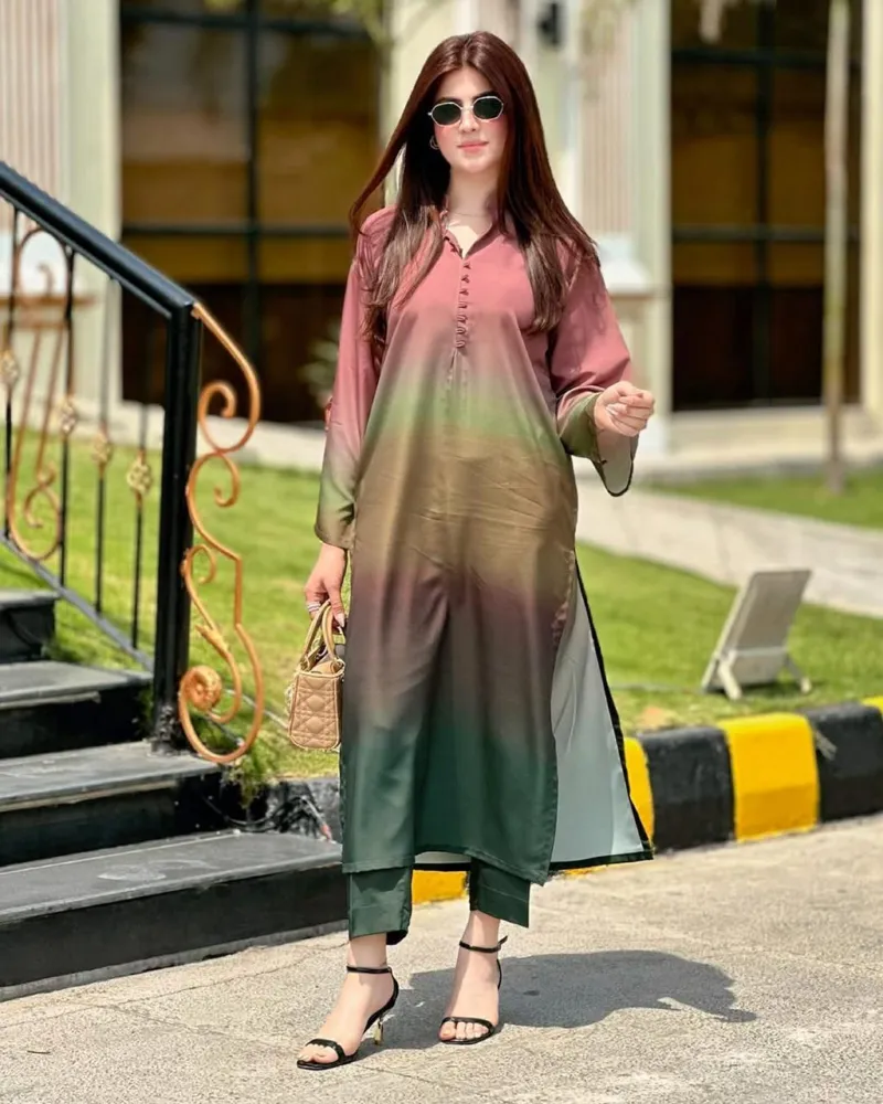 Women's Cotton Silk Digital Print Two Piece, 4 Colours
