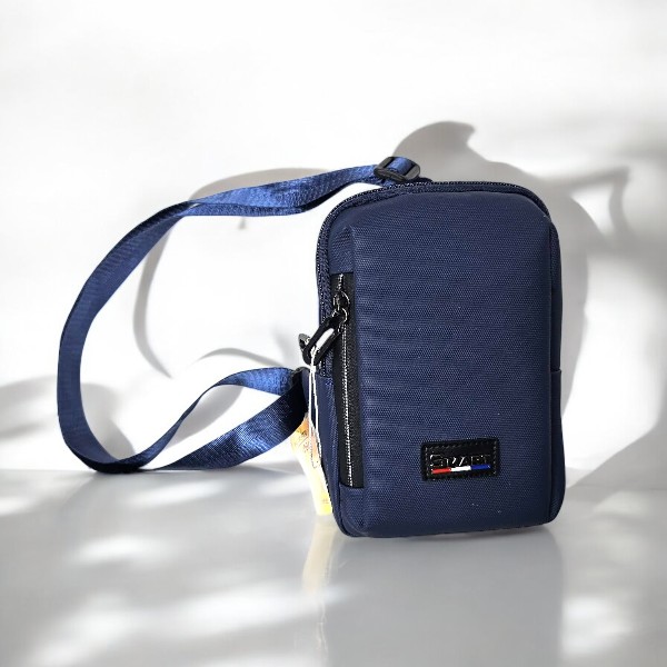 Square Men Bags Fashion Solid Color Zipper Canvas Crossbody Bag All-match Simple Phone Bag Lady