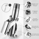 Premium Stainless Steel Manual Nose Hair Trimmer – Painless, Battery-Free, Washable & Portable Ear & Nose Grooming Clipper Tool for Men & Women