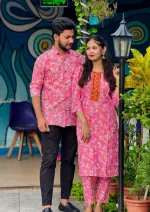 Couple Dress Set, Readymade Salwar Kameez and Matching Shirt