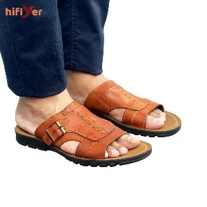 27036-Camel Genuine Cow Leather Premium New High-Quality Men's sandal