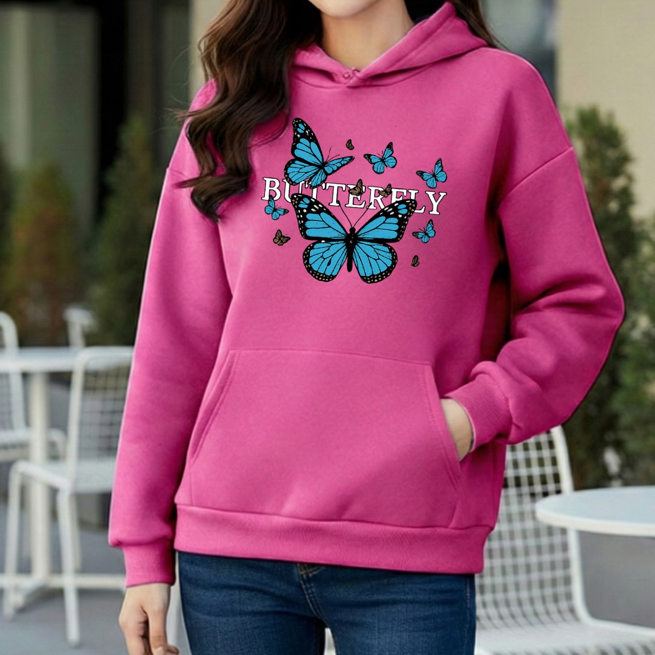 Premium Comfortable Printed Ladies Winter Hoodie
