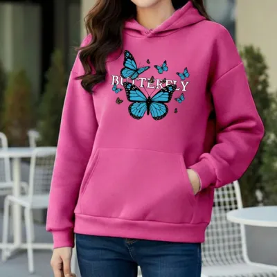 Premium Comfortable Printed Ladies Winter Hoodie