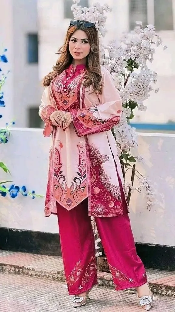 Women's Cotton Silk Dress Set, Sizes 38 to 46, 3 Colours