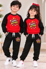 Boys' and Girls' Brushed Cotton Sweatshirt Set, 300 GSM, 3 Colours