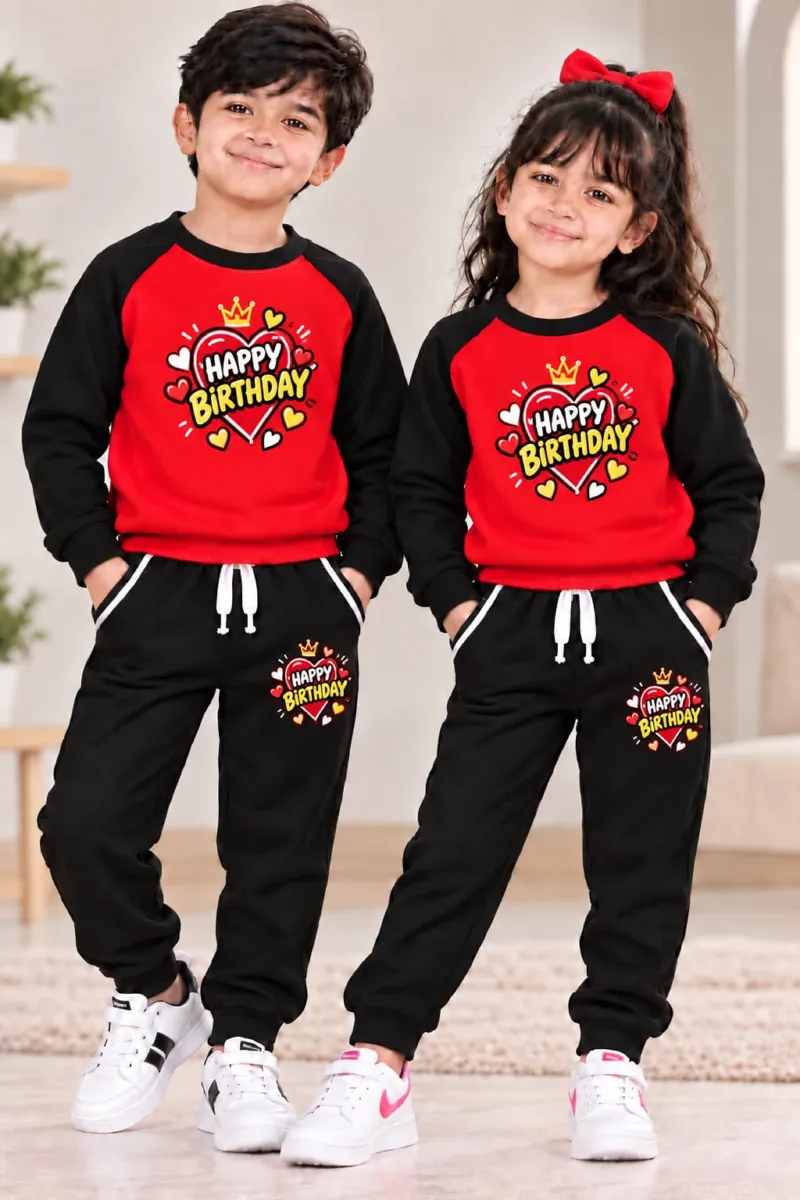 Boys' and Girls' Brushed Cotton Sweatshirt Set, 300 GSM, 3 Colours