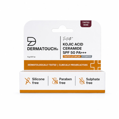 Dermatouch Kojic Acid Ceramide Spf 50 Pa+++ Tinted Lip Balm 5g - Tinted Wine (India)