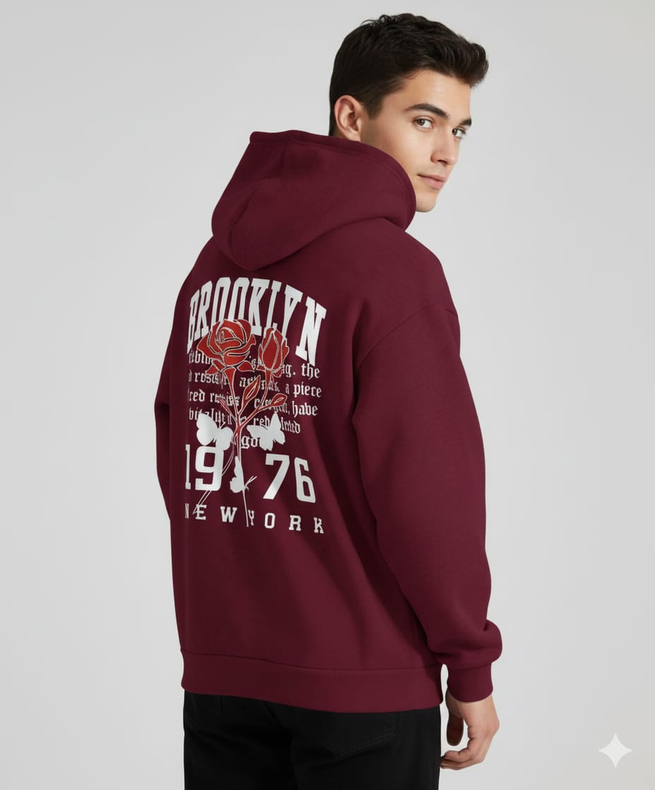 Unisex Printed Drop Shoulder Hoodie, 280 GSM, Length 27 to 30 Inch