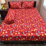King Size Twill Cotton Bedsheet 8 Feet Long, 4 Piece Set