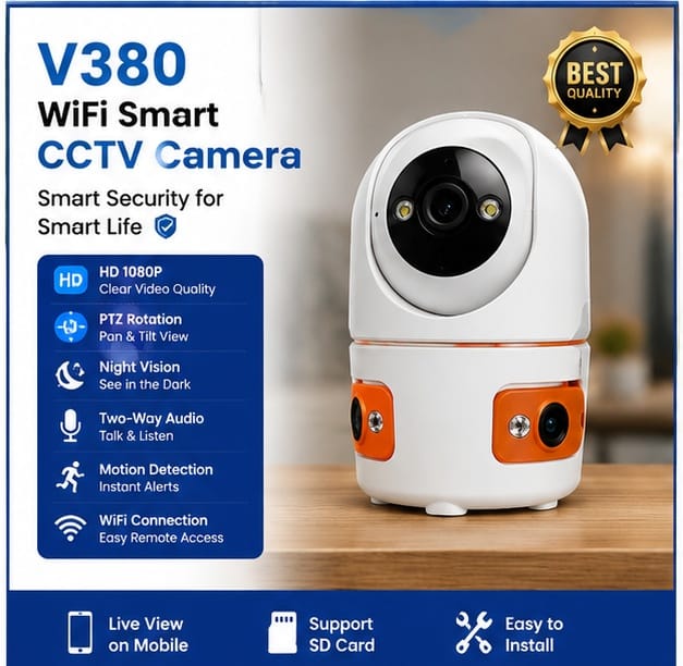 V380 1080P PTZ Wi-Fi Smart CCTV Camera with Two-Way Audio
