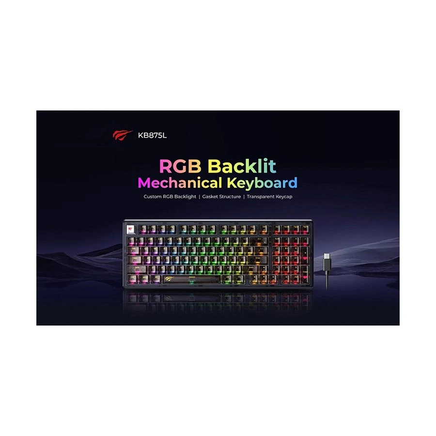 Havit Gamenote KB875L RGB Red Switch Mechanical Keyboard Black