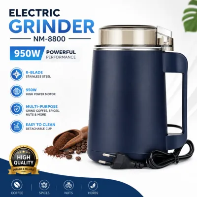 Electric Grinder Machine 950W NM – High-Power Multi-Functional Spice, Coffee Bean & Dry Grain Grinder with 8-Page Sharp Blades