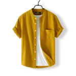 Fashionable half-sleeve shirt for men ( Yellow)