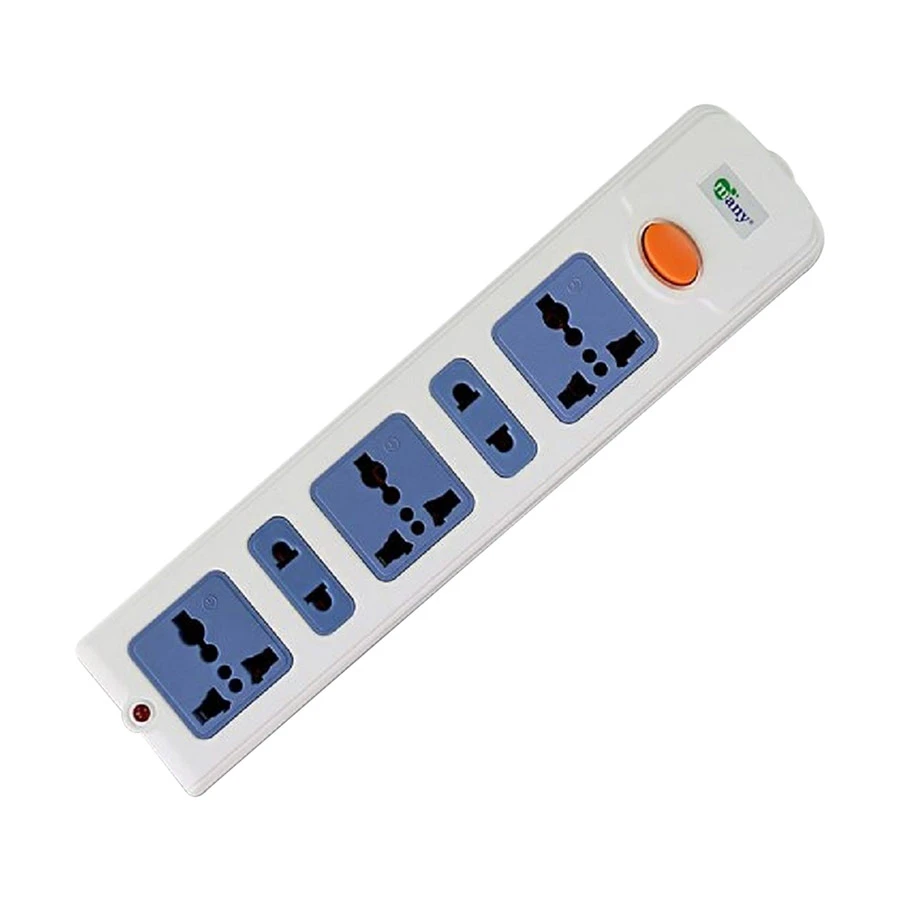 Many MTS-305 2 Pin 5 Port Power Strip, 10 Meter, White