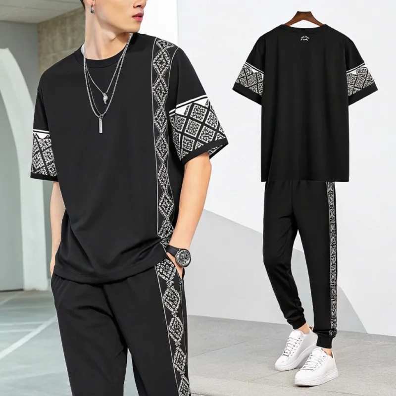 Oversized Mesh Jersey T-Shirt and Trouser Combo for Men, 3 Colours