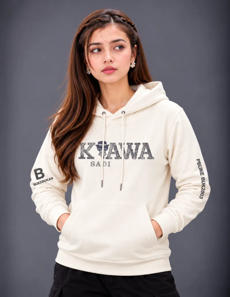 Women's Semi Baggy Brushed Cotton Hoodie, DTF Print, 5 Colours