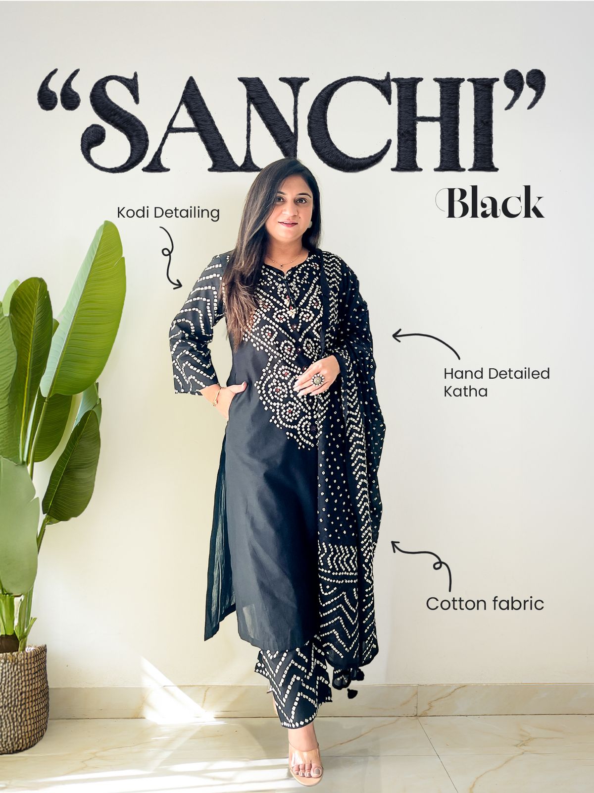 Soft Cotton Chunri Print Three Piece with Glass Work, 6 Colours