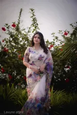 Chanderi Silk Floral Print Saree with Blouse Piece, 5 Colours