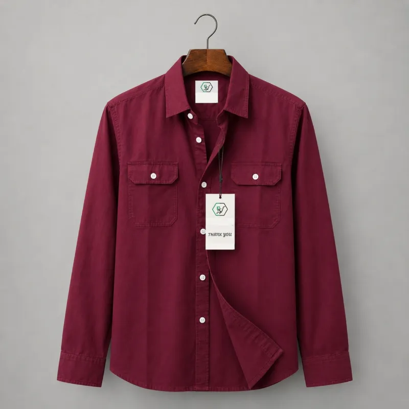 Men's Oxford Cotton Double Pocket Full Sleeve Shirt