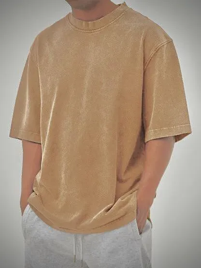 Men's Heavyweight Acid Wash Drop Shoulder T-Shirt, Sizes M to XL