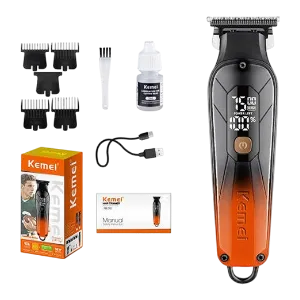 Kemei Km-1741 1200mAh Excellent Lithium Battery Hair Shaver Splicing Color Design Brand Hair Clipper Shop Online Brand Trimmers