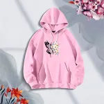 Premium Comfortable (Sunflower Butterflies-Pink) Ladies winter hoodie