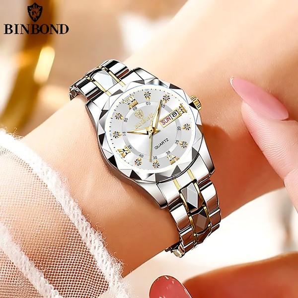 BINBOND Top Brand Luxury Fashion Couple Watches