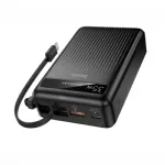 Hoco MMJ-04 20000mAh 35W PD Fast Charging Power Bank with Built-in Type-C Cable, LED Digital Display, QC3.0 & 22.5W Super Fast Charger for iPhone, Samsung, iPad & Type-C Devices
