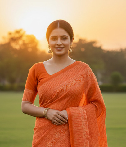 Women's Soft Cotton Summer Saree with Screen Print and Blouse Piece
