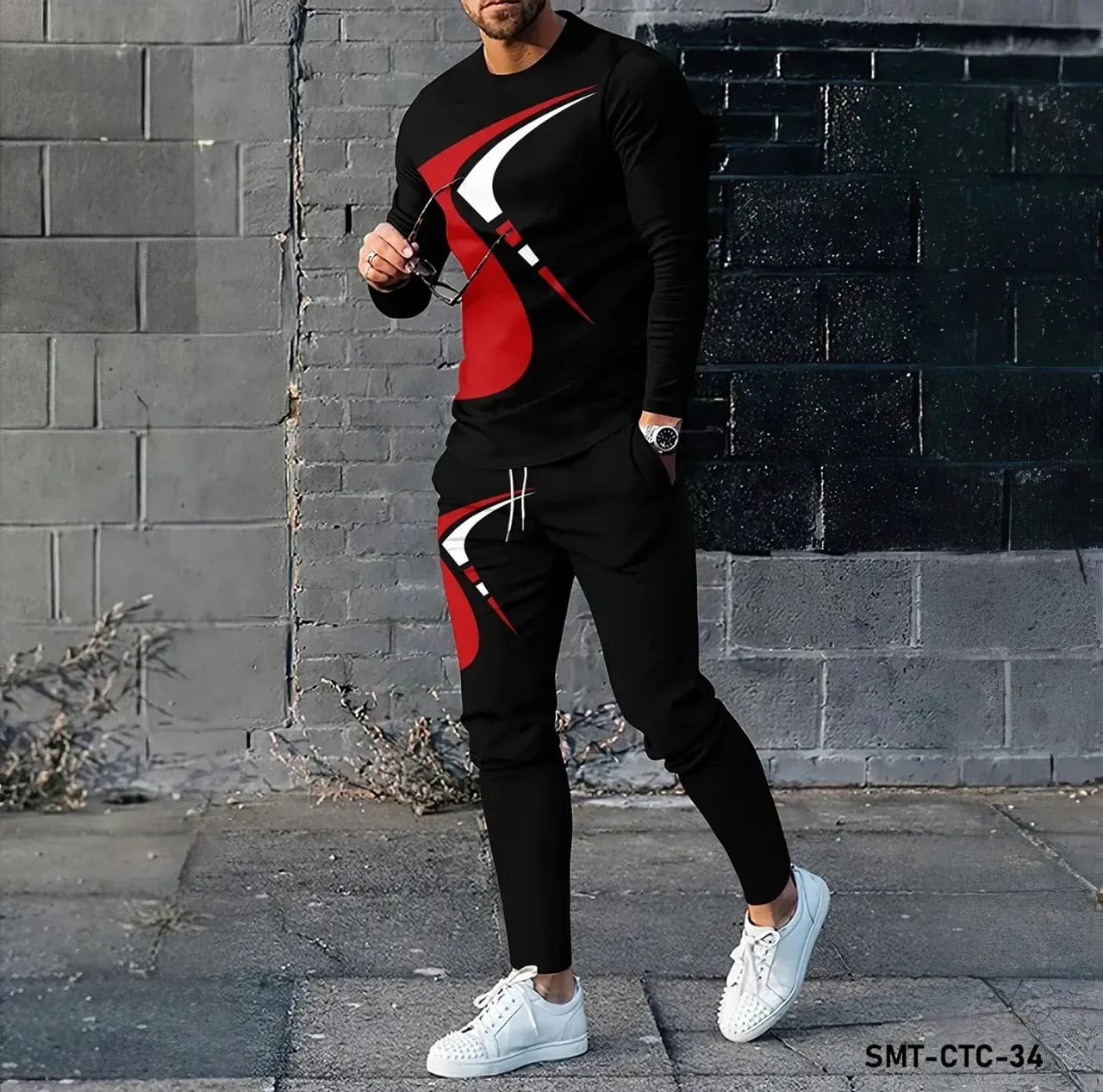 Men's Full Sleeve Mesh Jersey T-Shirt and Trouser Combo, 150 GSM
