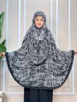 Viscose Cotton Hijab with Niqab, Front 45 and Back 50 Inch