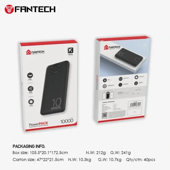 Fantech S1 10000 mAh Portable Slim Mini Power Bank