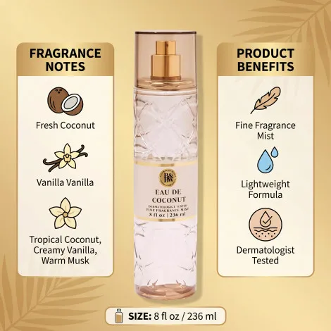 Bath & Body Works Eau De Coconut Fine Fragrance Mist 236ml (USA)