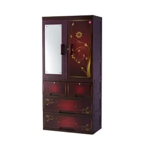 Titanium Almirah Glass 3 Drawer - Splash