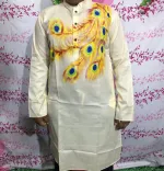 Men's Hand Print Panjabi in Dhupian Silk, 6 Colours