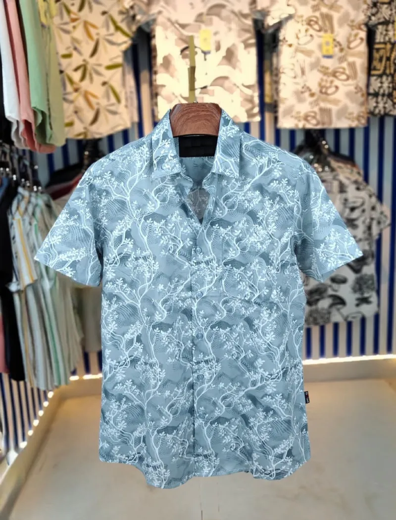 Men's Pure Cotton Half Sleeve Print Shirt with One Pocket