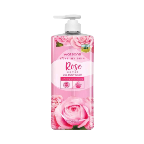 Watsons Love My Skin Rose Scented Gel Body Wash 1000ml (Malaysia)