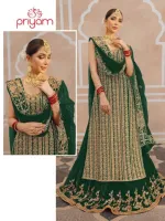 Women's Georgette Party Dress with Embroidered Skirt and Organza Orna