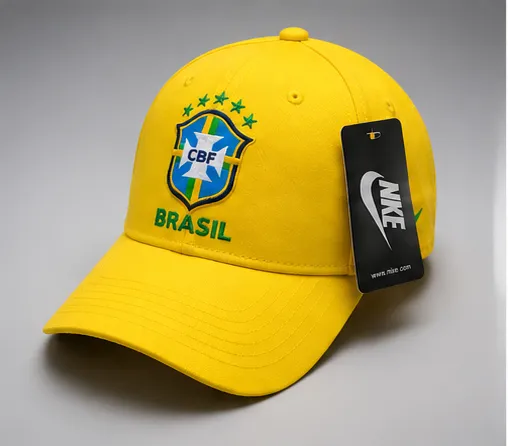 World Cup Embroidered Denim Cap with Back Belt Strap