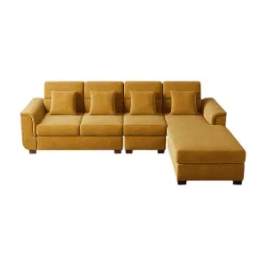 Regal Wooden Double Sofa-PARIS SDC-365-3-1-20 (L SHAPE SOFA SET)-FABRIC-2138