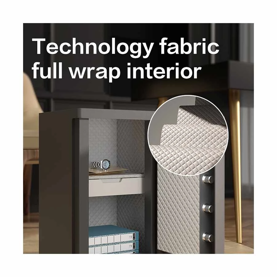 Deli ET593 Automatic Door Fingerprint Digital Safe Box, Black