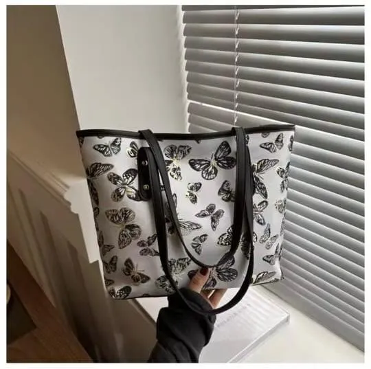 Ladies Butterfly Printed Tote Bag, 6 Colours