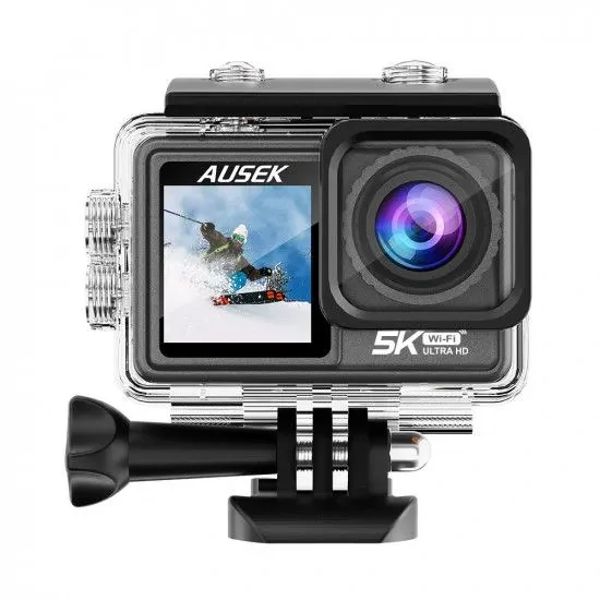 Ausek AT-S81TR Waterproof Dual Display 5K Action Camera With Filter