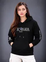 Women's Semi Baggy Brushed Cotton Hoodie, DTF Print, 5 Colours